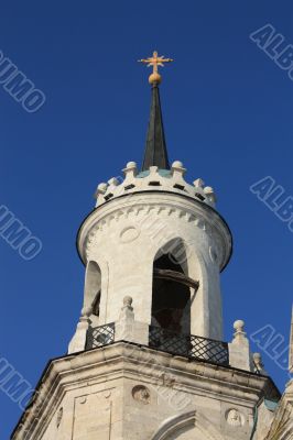 top of a church built in russian gothic style 
