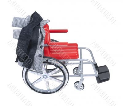 Wheelchair with Houndstooth Jacket and Scarf 