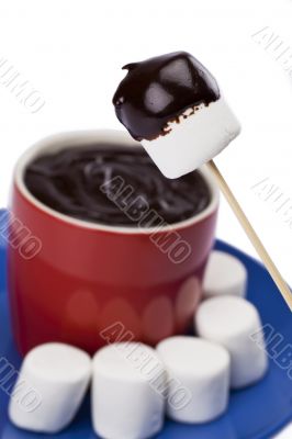 marshmallow and chocolate dip