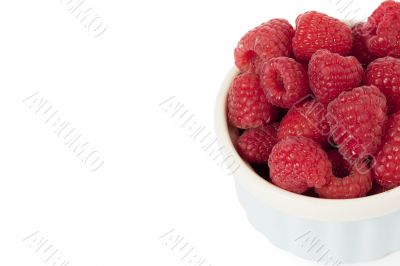 cropped raspberries bowl