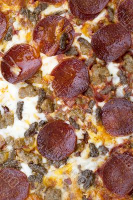 cropped image of pepperoni pizza