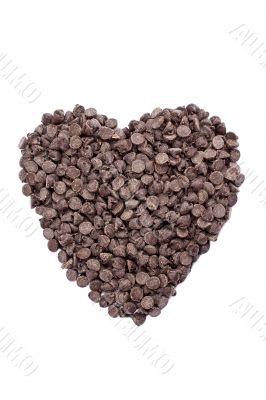 heart shape made of chocolates