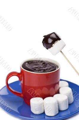 cup of chocolate with white mallows