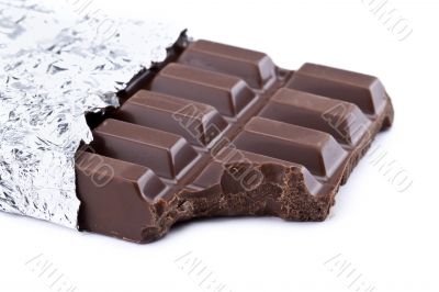 missing bite of chocolate bar