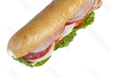 cropped image of a ham sandwich