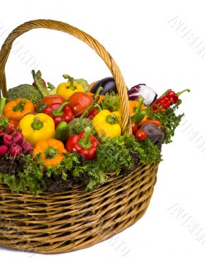 basket arrangement full of vegetables