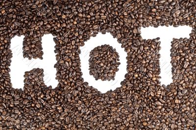 hot text  in coffee beans