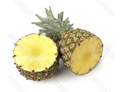 pineapple on white in two pieces