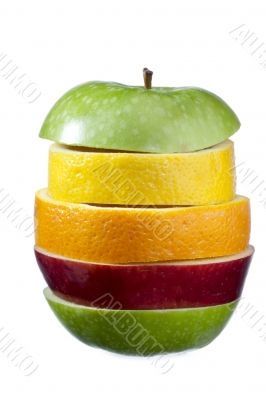 different slices of fruit