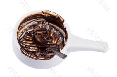 bowl with empty chocolate sauce