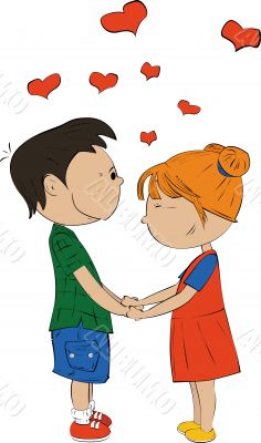 In loveTwo fun kid. Vector In loveTwo fun kid. Vector