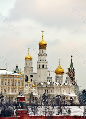 Golden domes of Moscow Kremlin