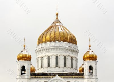 Domes of Christ the Saviour Cathedral in Moscow