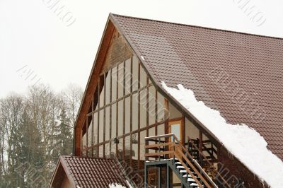 large building in the woods