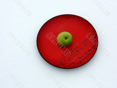 Apple on a plate