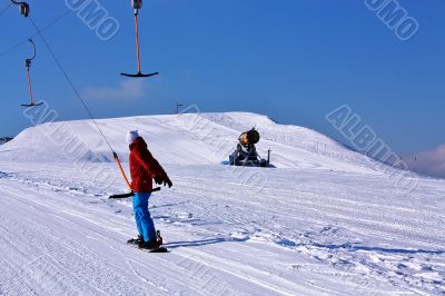skier on the lift