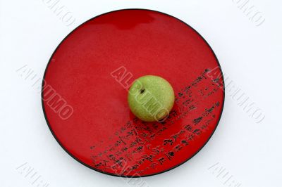 Apple on a plate