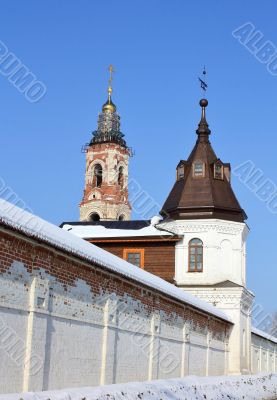 Wall tower and belfry of the St. Nicholas Berlyukovsky Monastery