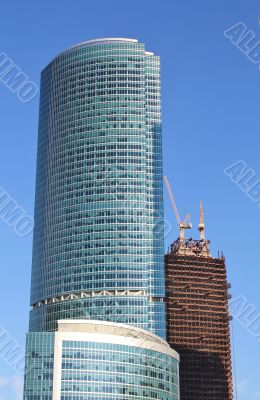 Buildings of the area `Moscow City`