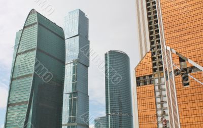 Buildings of the area `Moscow City`