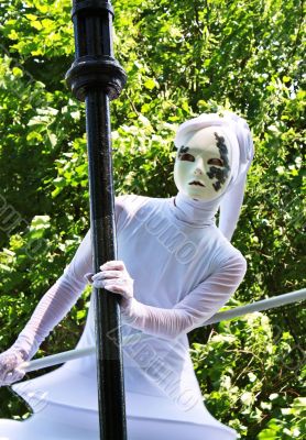 Girl in a fancy masquerade dress 