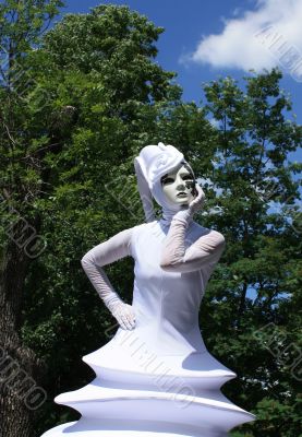 Girl in a fancy masquerade dress 