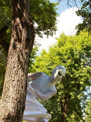 Girl in a fancy masquerade dress 