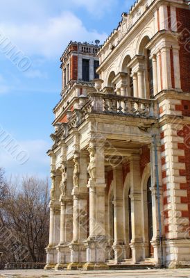 Facade of the old estate built in classical style