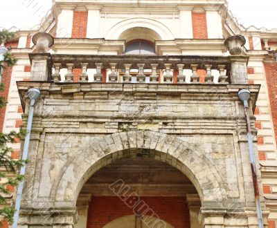 Wall of the old estate built in the classical style