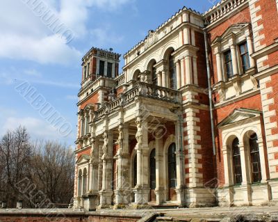 Facade of the old estate built in classical style