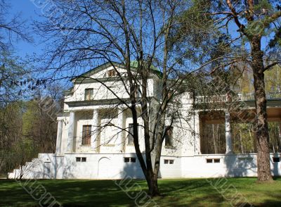 White building of the estate near Moscow