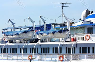Upper deck of the river passenger liner
