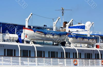 Upper deck of the river passenger liner