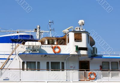 Upper deck of the river passenger liner
