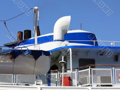 Captain`s cabin of the river passenger liner