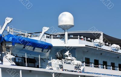 Upper deck of the river passenger liner