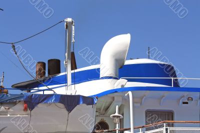 Captain`s cabin of the river passenger liner