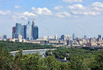 Moscow River and area of `Moscow City`