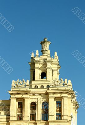 Pinnacle of the monumental buildings of Stalin`s style