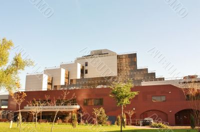 Facade of massive building