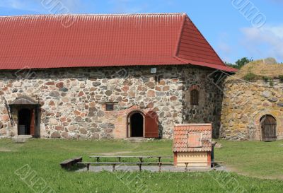 Stone house of medieval castle