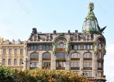 Facade of the building in style &ldquo;modern&rdquo;