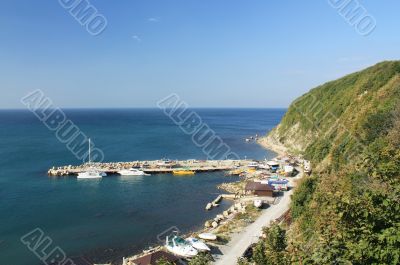 Yacht pier in summer