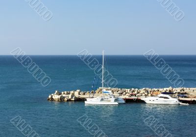 Yacht pier in summer