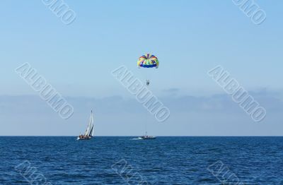 Marine parachute amusement