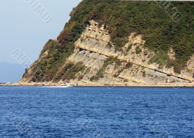 Small boat in the sea