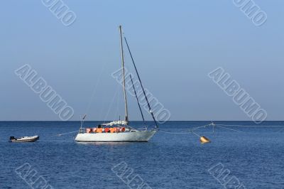 Small boat in the sea