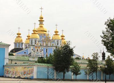 Domes of the St. Michael`s Monastery in Kiev