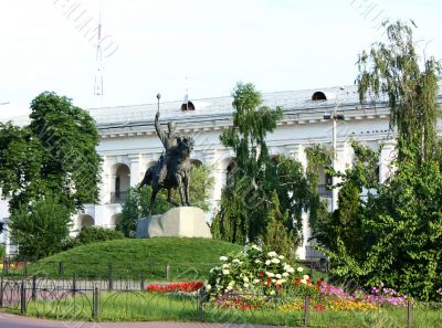Sculpture of a rider