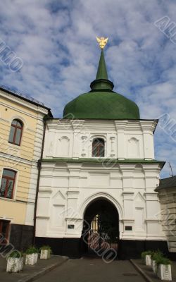 Wall tower of the monastery with gate